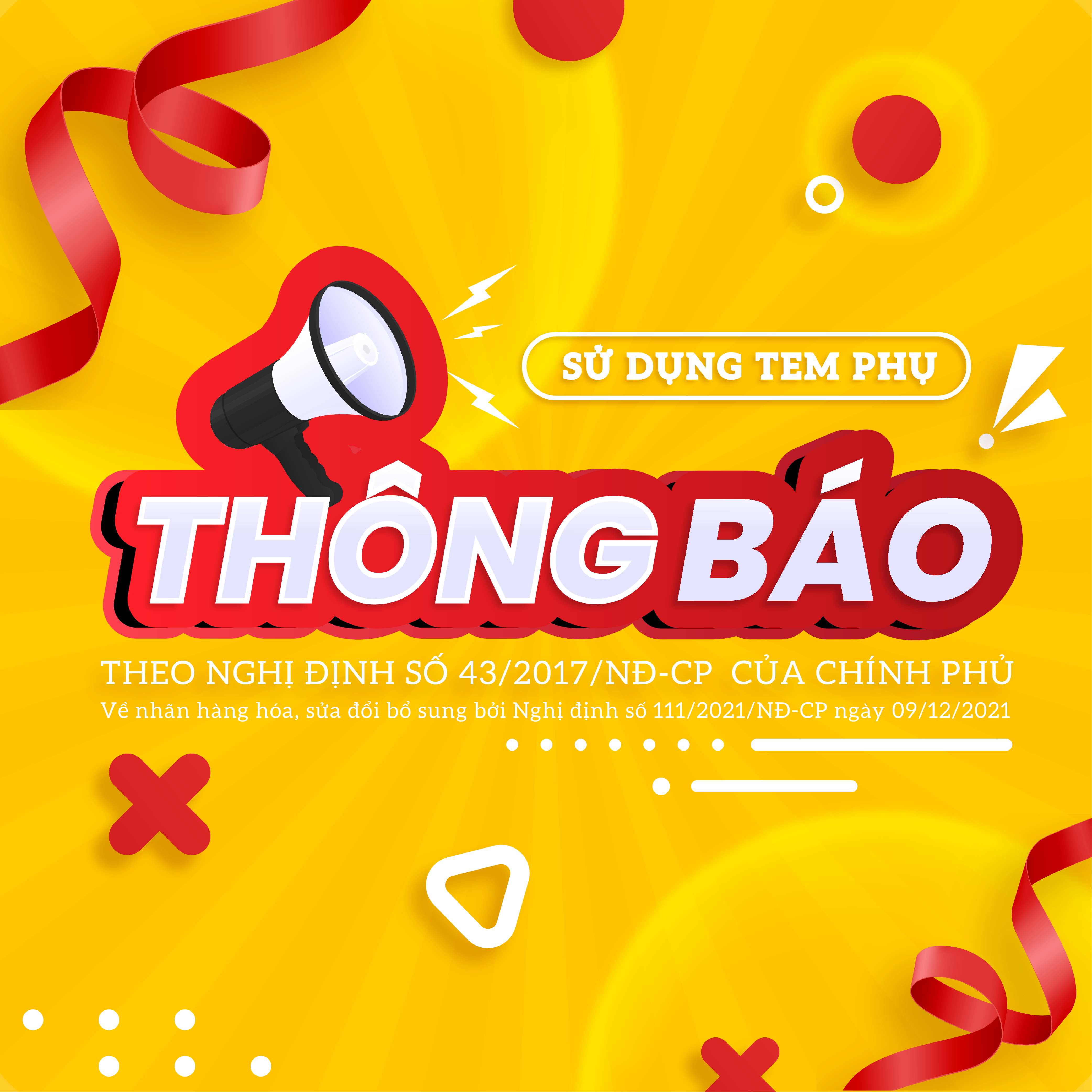 Thông báo – Về việc sử dụng tem phụ